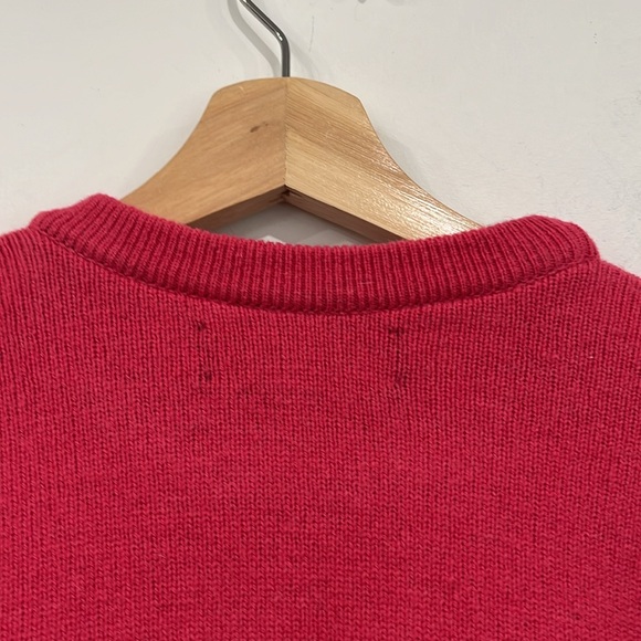 Lyle & Scott Hawick Scotland Lambswool Crewneck Golf Raspberry Red Oversized M - Picture 7 of 11